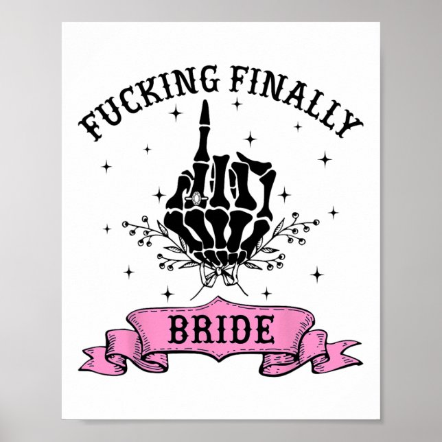 Foring Slutligen Bride Skeleton Hand Halloween Bac Poster (Framsidan)