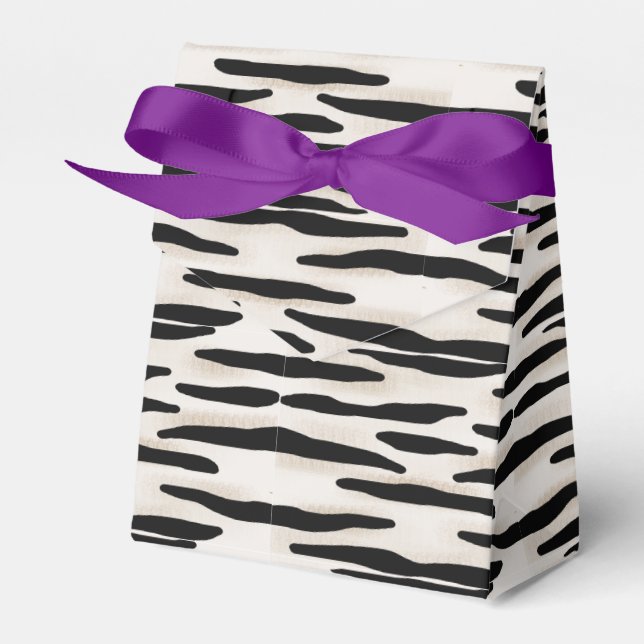 Förinställningsruta för zebra tryck med båge presentaskar (Framsidan Sidan)