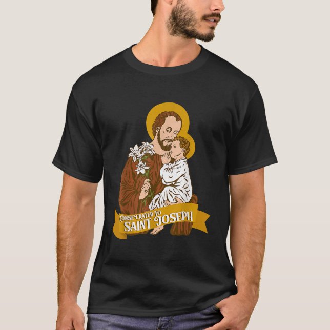 Förintelse mot St Joseph och Child Jesus katolik T Shirt (Framsida)
