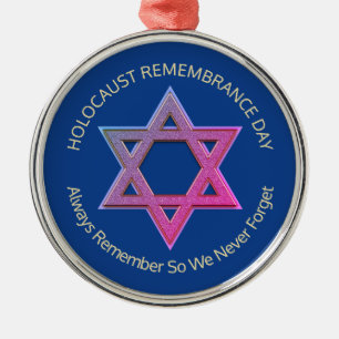 Förintelseminnet YOM HASHOAH Memorial Julgransprydnad Metall