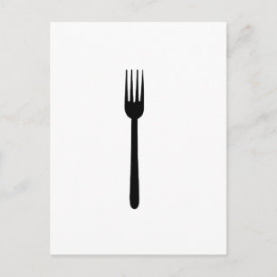 Fork Cutlery Silhouette Simple Art Foodie Kärlek E Vykort