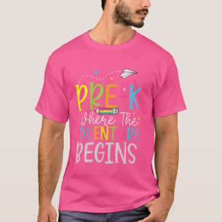 Förk där Äventyr börjar första dagen i Prek T Shirt