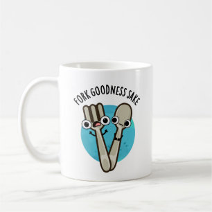 Fork Godhet Sake Funny Utensil Pun Kaffemugg