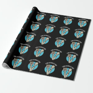 Fork Godhet Sake Funny Utensil Pun Mörk BG Presentpapper