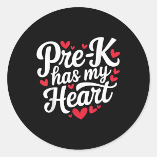 Förk har min hjärtenuny Valentines day Lärare St Runt Klistermärke