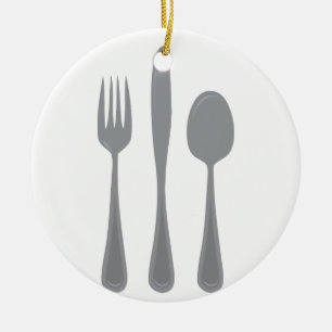 Fork Knivar Julgransprydnad Keramik