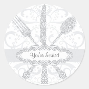 Fork Knivar Spoon Sticker Runt Klistermärke