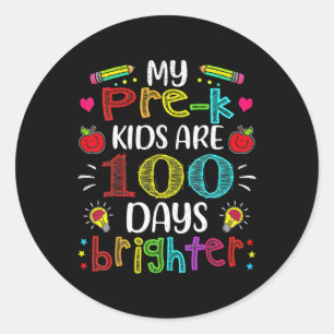 Förk-lärare 100 dagar Brighter 100-dagen i skolan Runt Klistermärke