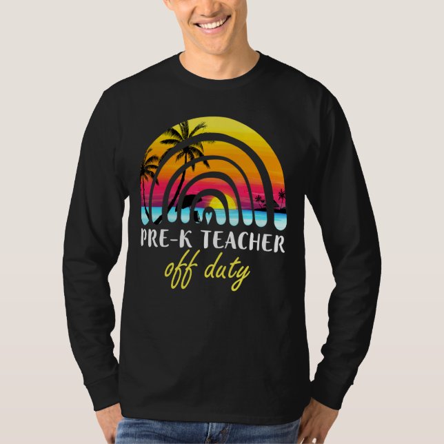 Förk. Lärare från Duty Beach Sunset Rainbow Teache T Shirt (Framsida)