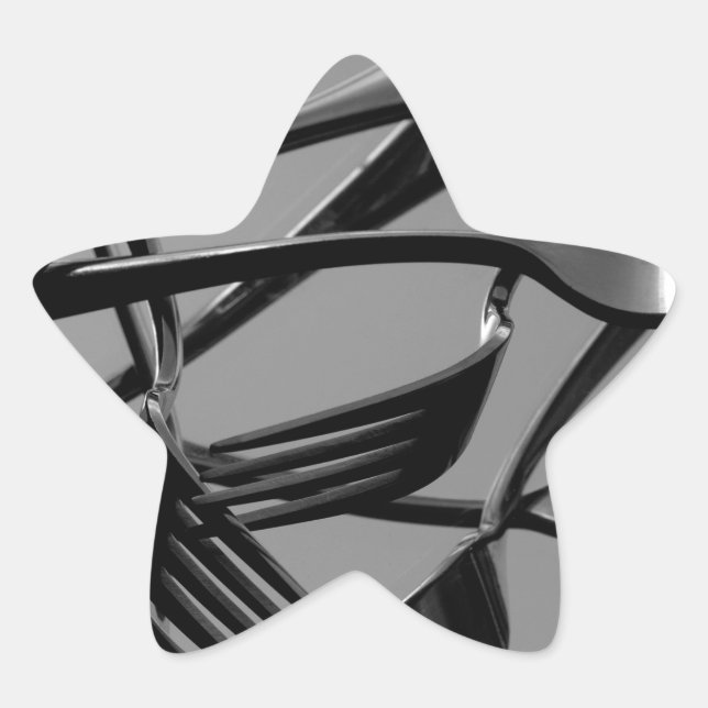 Fork Levitation Stjärnformat Klistermärke (Framsida)