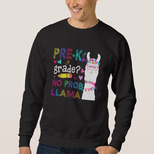 Förk. no Prob-Llama Teacher Student första dagen i Lång Ärmad Tröja (Framsida)