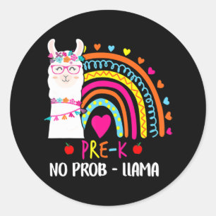 Förk. nr Prob Llama Teacher Rainbow Back to school Runt Klistermärke