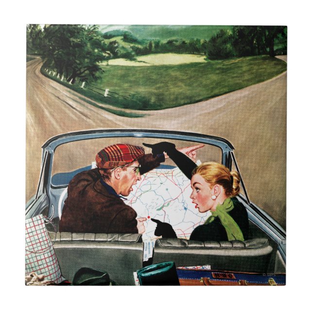 Fork på väg kakelplatta (Framsidan)