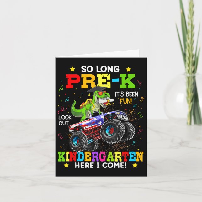 Förk Preschool Studenten Boys Dinosaur Pre-k Gra Kort (Framsida)