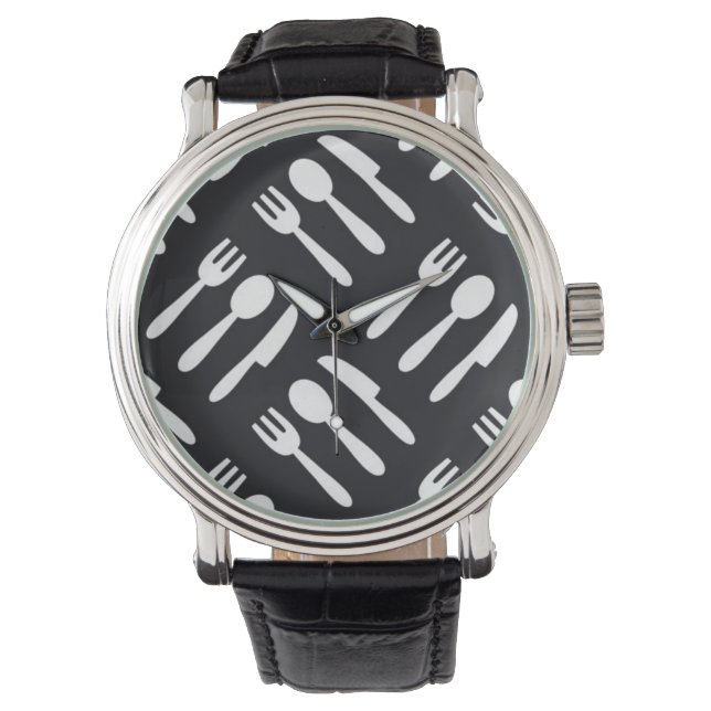 Fork spoon knivar mönster armbandsur (Framsida)