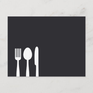 Fork Spoon Knivar Personal Stationery/Notecard Inbjudningar