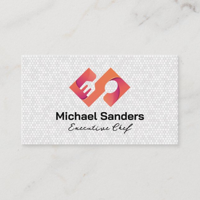 Fork Spoon | Restaurang-Logotyp | Chef Visitkort (Framsida)