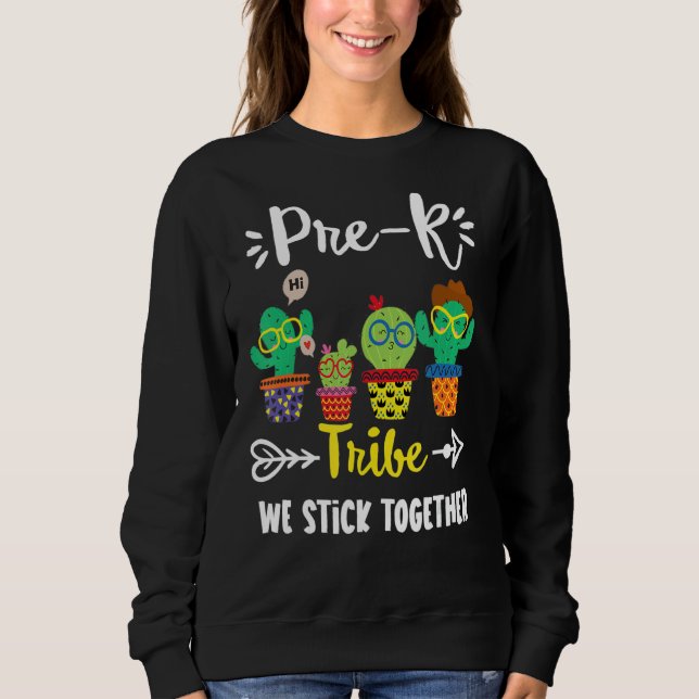 Förk. Tribe School Cactus Crew Pre K Teacher Squa T Shirt (Framsida)