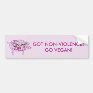 "FörkämpeVegan" Ord-Moln - rosa gris & Bildekal