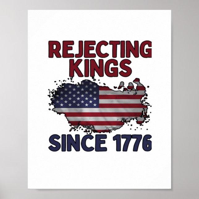Förkastar kungar sedan 1776 Klassisk retro stil Poster (Framsidan)