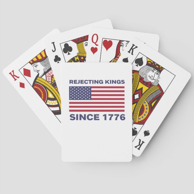 Förkastar kungar sedan 1776 Protest Klassisk Fet S Casinokort (Baksidan)