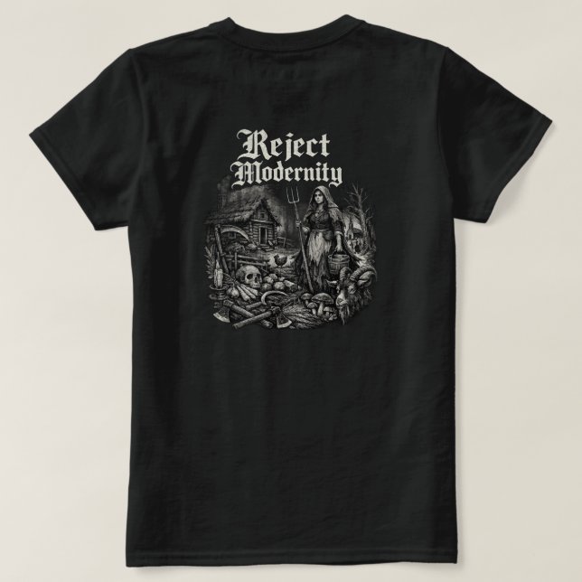 Förkastar Modernitet Mörk T-shirt (Design baksida)