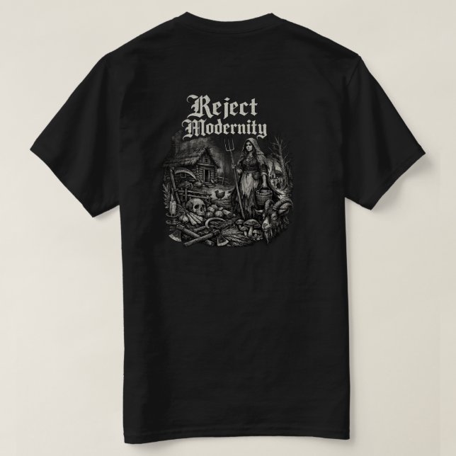 Förkastar Modernitet Mörk T-shirt (Design baksida)