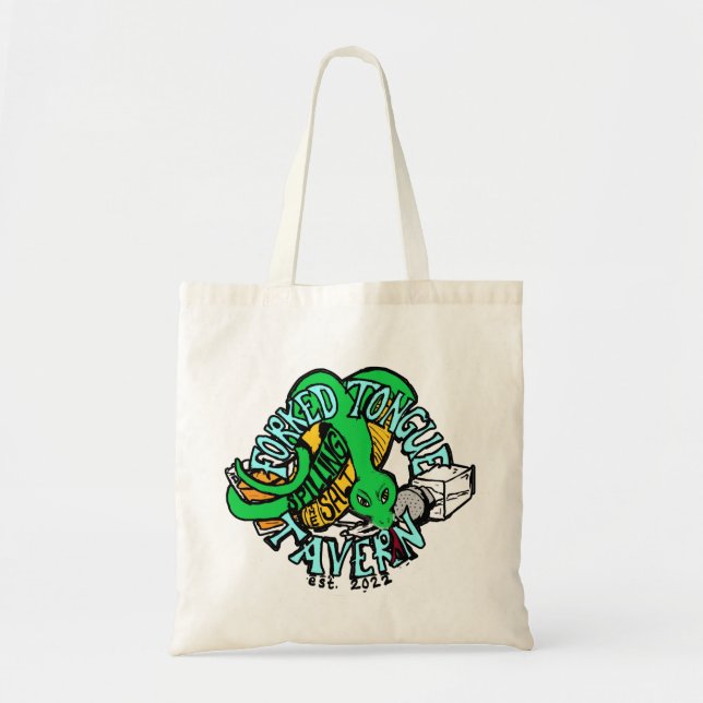Forked Tunga Tavern tote Tygkasse (Framsidan)