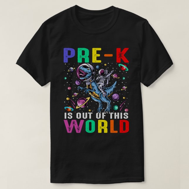 FörkK är ur detta världsastronaut - Dinosaur-områd T Shirt (Design framsida)