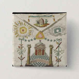 Förkläde av ett ledar- av den Sanktt-Julien loge Knapp