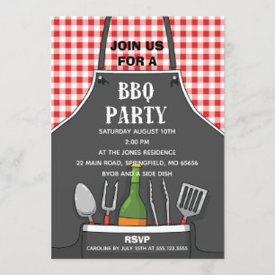 Förkläde BBQ-fest inbjudan