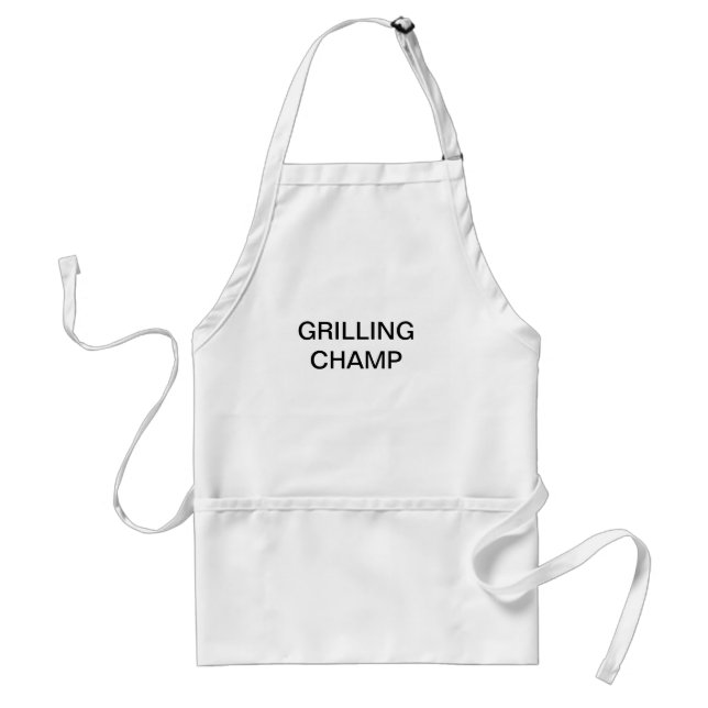 Förkläde med ord som GRILLAR MÄSTARE på framdelen (Framsidan)