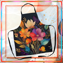 Förkläde - Vacker och färgrik blomdesign