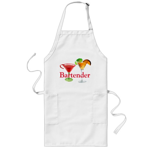 Förklädebartenderen planlade coctailar långt förkläde (Framsidan)