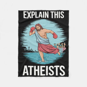 Förklara det här ateisterna Jesus Boxing-handskarn Fleecefilt