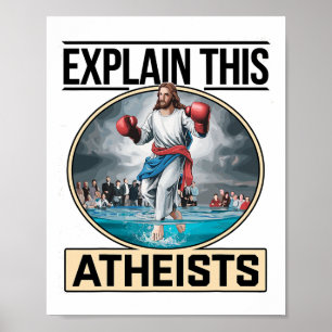 Förklara det här ateisterna Jesus Boxing-handskarn Poster