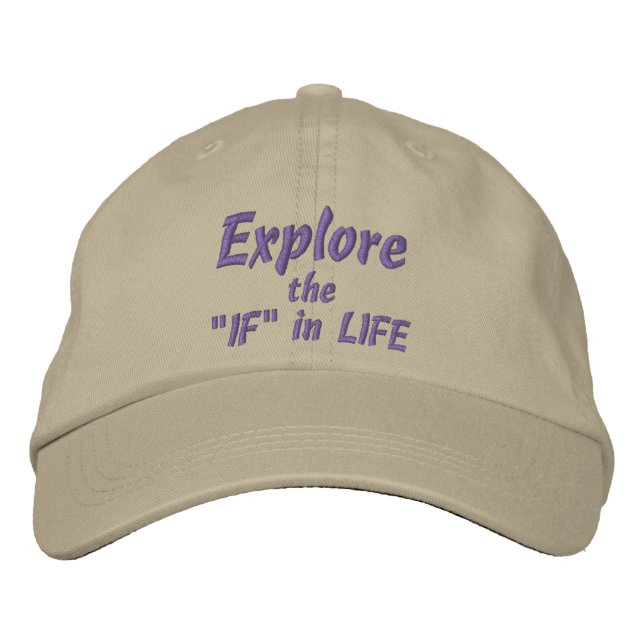 FÖRKLARA "IF" i Life Cap (Khaki) Broderad Keps (Framsida)