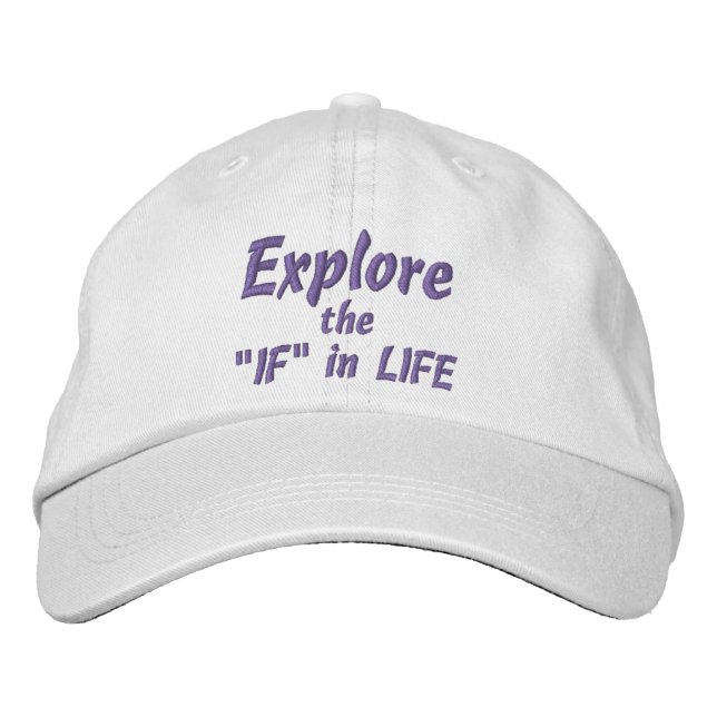FÖRKLARA "IF" i LIFE Cap (Vit) Broderad Keps (Framsida)
