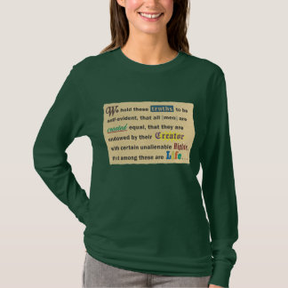 Förklara rätten till liv på damtröjor. t shirt