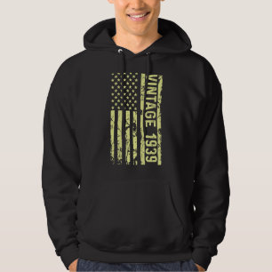 Förklarande Vintage oss Flagga sedan 1939 För mana Hoodie
