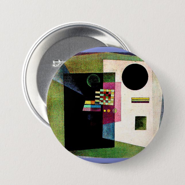 Förklarar, abstrakt målning av Kandinsky, Knapp (Framsida & baksida)