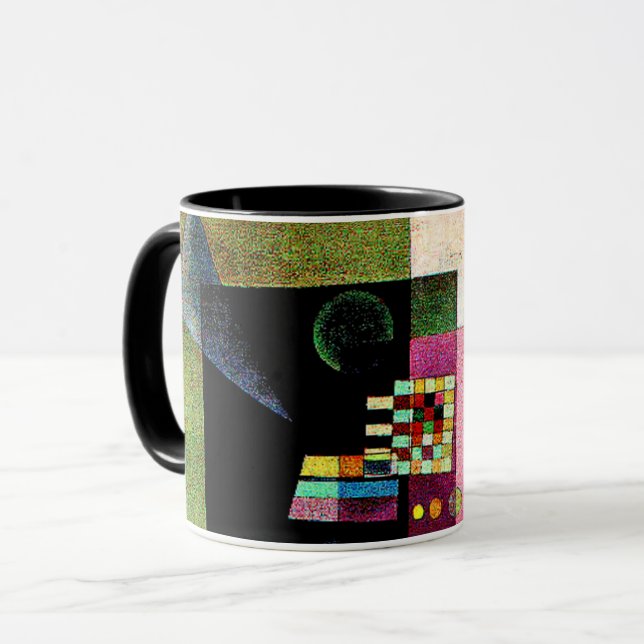 Förklarar, abstrakt målning av Kandinsky, Mugg (Framsida vänster)