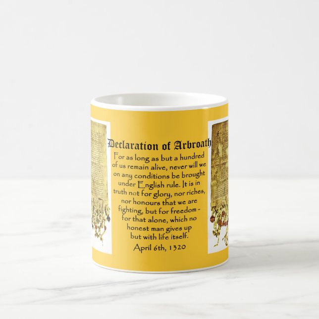 Förklaring av Arbroath den skotska Kaffemugg (Center)