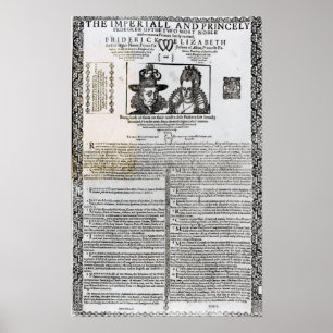 Förklaring av giftermål av Frederick V Poster