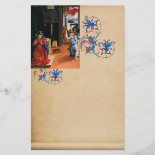 FÖRKLARING AV Lorenzo Lotto, Blommigt Parchment Brevpapper