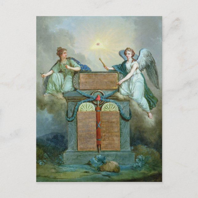 Förklaring av människans och medborgarens Höger Vykort (Framsida)