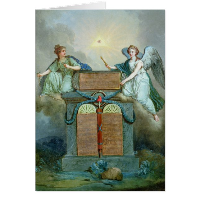 Förklaring av rättigheter av manen och medborgaren hälsningskort (Framsidan)