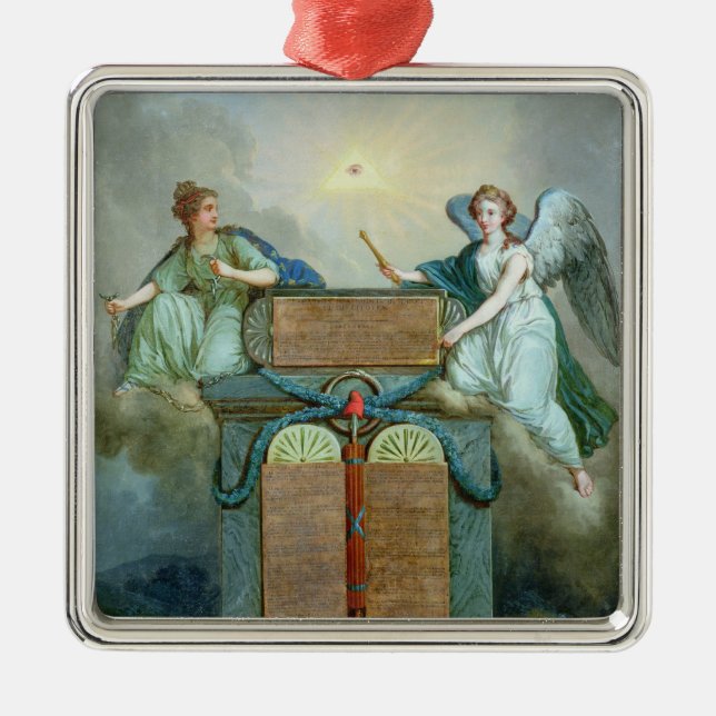 Förklaring av rättigheter av manen och medborgaren julgransprydnad metall (Framsidan)