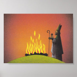 Förklaring av Saint patrick och Paschalelden Poster