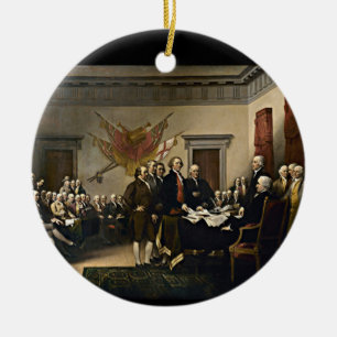 Förklaring av självständighet 1776 julgransprydnad keramik